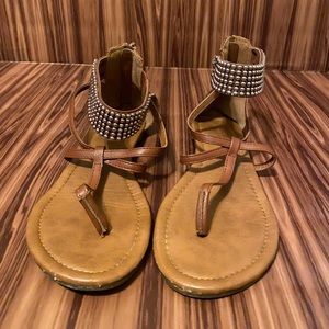 Brown and Gold Sandals